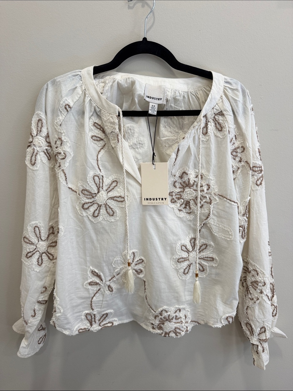 NWT Industry Embroidered Floral Blouse